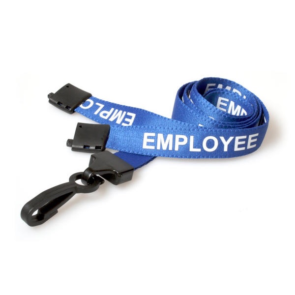 Billede af Employee blå lanyard / Halssnor / Keyhanger / Nøglesnor / Halsrem 15 mm med plast krog. 60270583